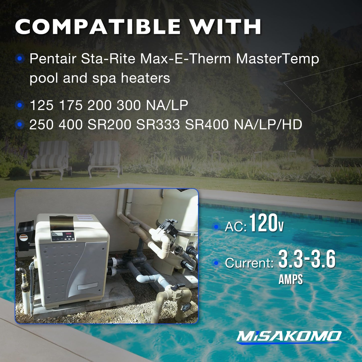 Misakomo Pool Heater Igniter Kit with Gasket Compatible with Pentair MasterTemp 200/250/300/400 & Max-E-Therm for Pool and Spa Heater Igniter Kit, Replace# 77707-0054