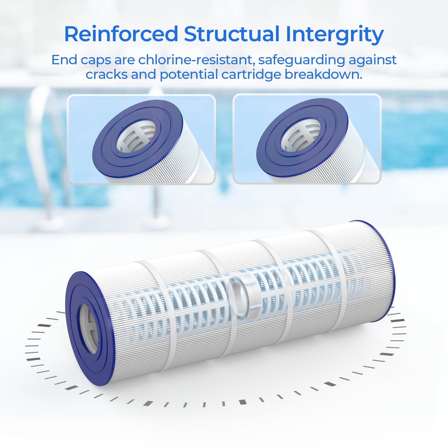 AQUIVEX CL460 Jandy Pool Filter Cartridge, Compatible with Jandy CL460, CV460, APCC7354, A0558000, R0554600, Pleatco PJAN115-PAK4, Unicel C-7468, Filbur FC-0810, FC-6410, Aladdin 21501 (4 Pack)