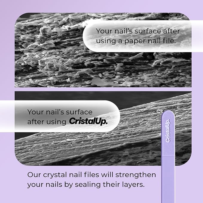 Crystal Nail File 5.3in, Glass File Durable, Perfect for Home, Office and On The Go, Elegant Design for Professional Manicure and Pedicure Results