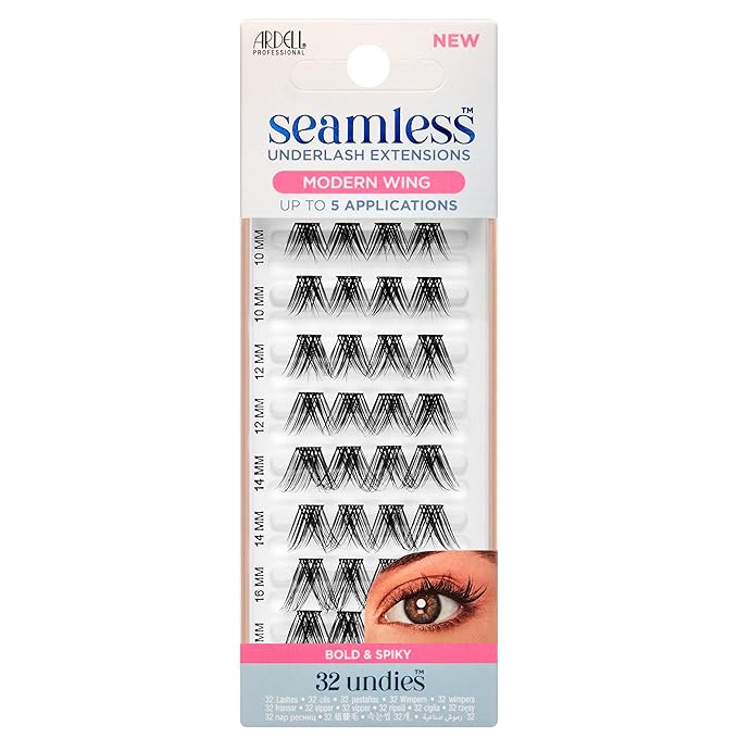 Ardell Seamless Underlash Extensions, Diy Lash Clusters, Eyelash Extension Kit, Modern Wing, Up To 5 Applications - 32 Ct, 1-Pack