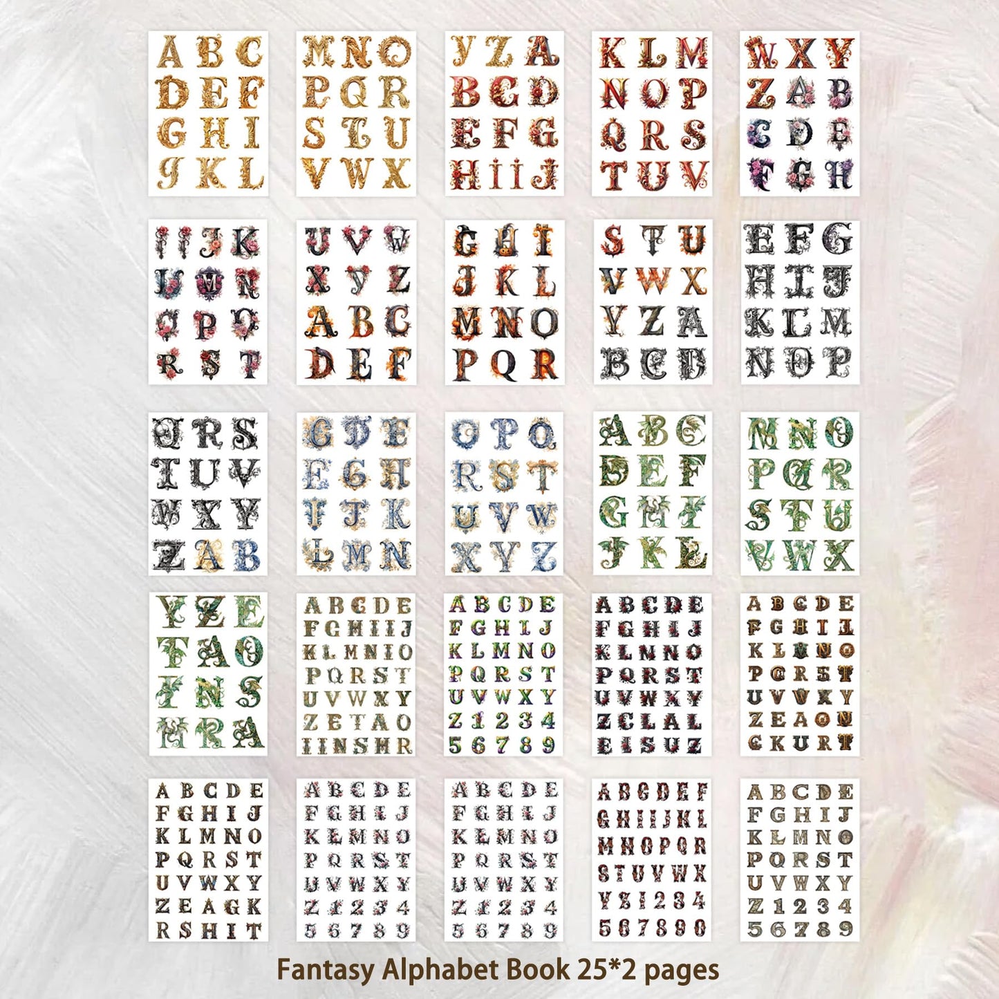 50 Sheets Alphabet & Number Letter Stickers for Scrapbooking, Journaling & DIY Crafts, Vinyl Adhesive Sticker Letters for Scrapbook Supplies, Journals, Planners & Decorative Projects