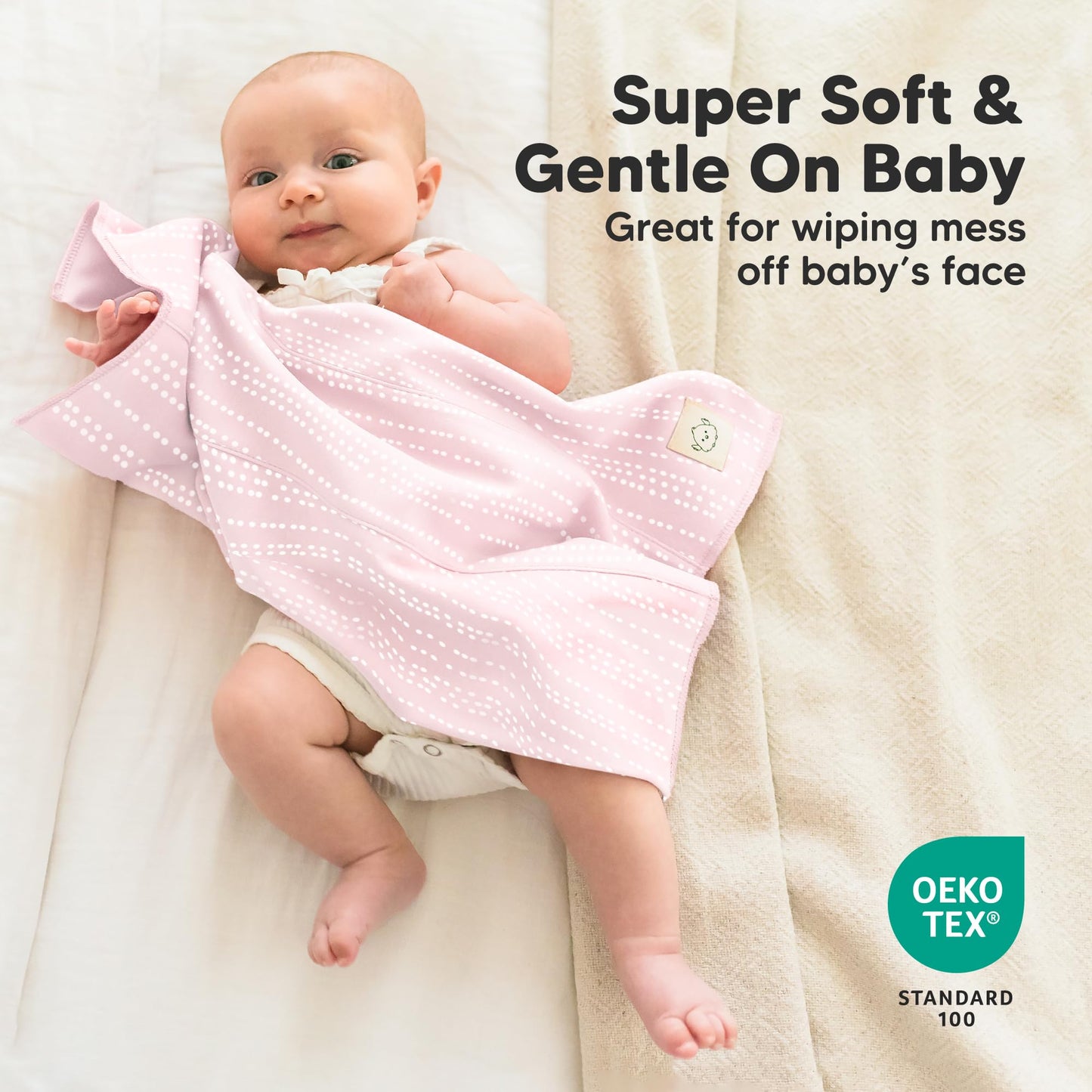 Organic Burp Cloths Baby Boy, Girl - 6-Pack Large 100% Cotton Burping Cloths for Babies, Spit Up Rags, Super Absorbent, Ultra Soft Newborn Rag, Gender Neutral, Machine Washable, Durable (Sweet Charm)