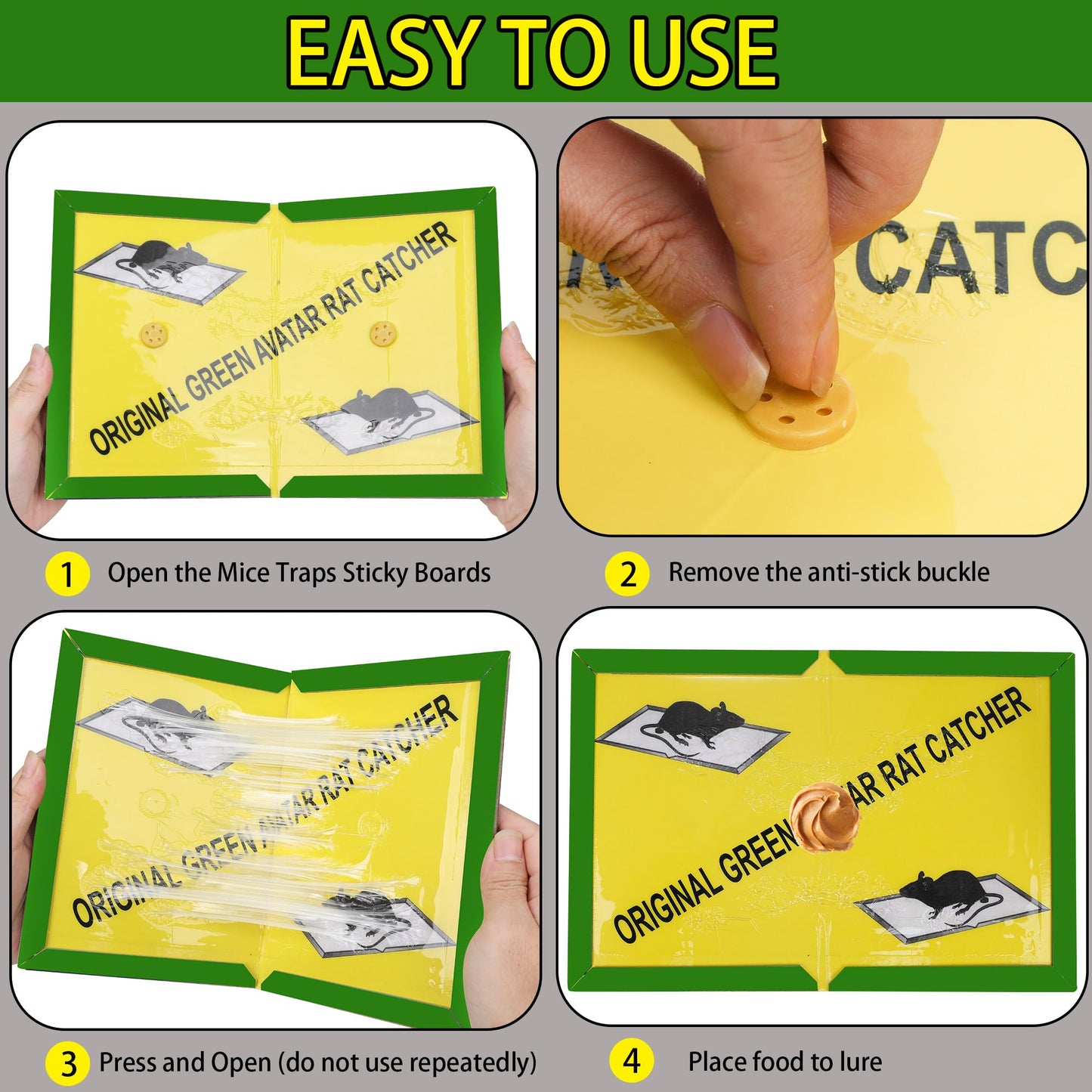 Ezoon 24 Pack Large Mouse Glue Traps with Enhanced Stickiness, Sticky Rat Snake Mouse Traps Pad Board for House Indoor Outdoor, Easy to Set, Extra Large (8.3" x 12")