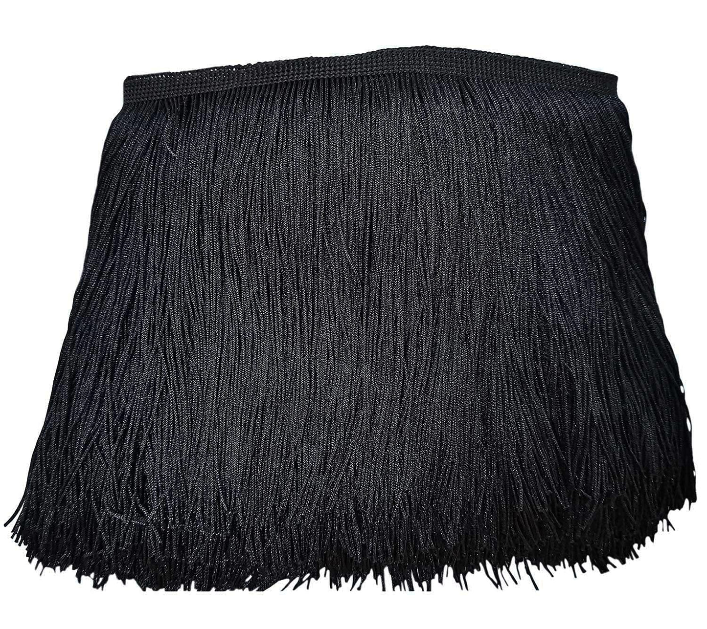 Lauthen.S 10 Yards of 6" Chainette Fringe Trim Tassel Sewing Trim for DIY Craft Latin Dress Lamp Shade Decoration Black