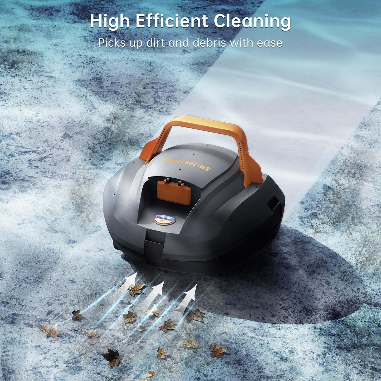 CoasTeering Planet Edge Cordless Pool Vacuum Robot, with 120-Min Runtime, Powerful Dual-Motor, Adjustable Cleaning Paths, Robotic Pool Cleaner for for Above Ground Pool and Flat Pools Up to 850 Sq.ft