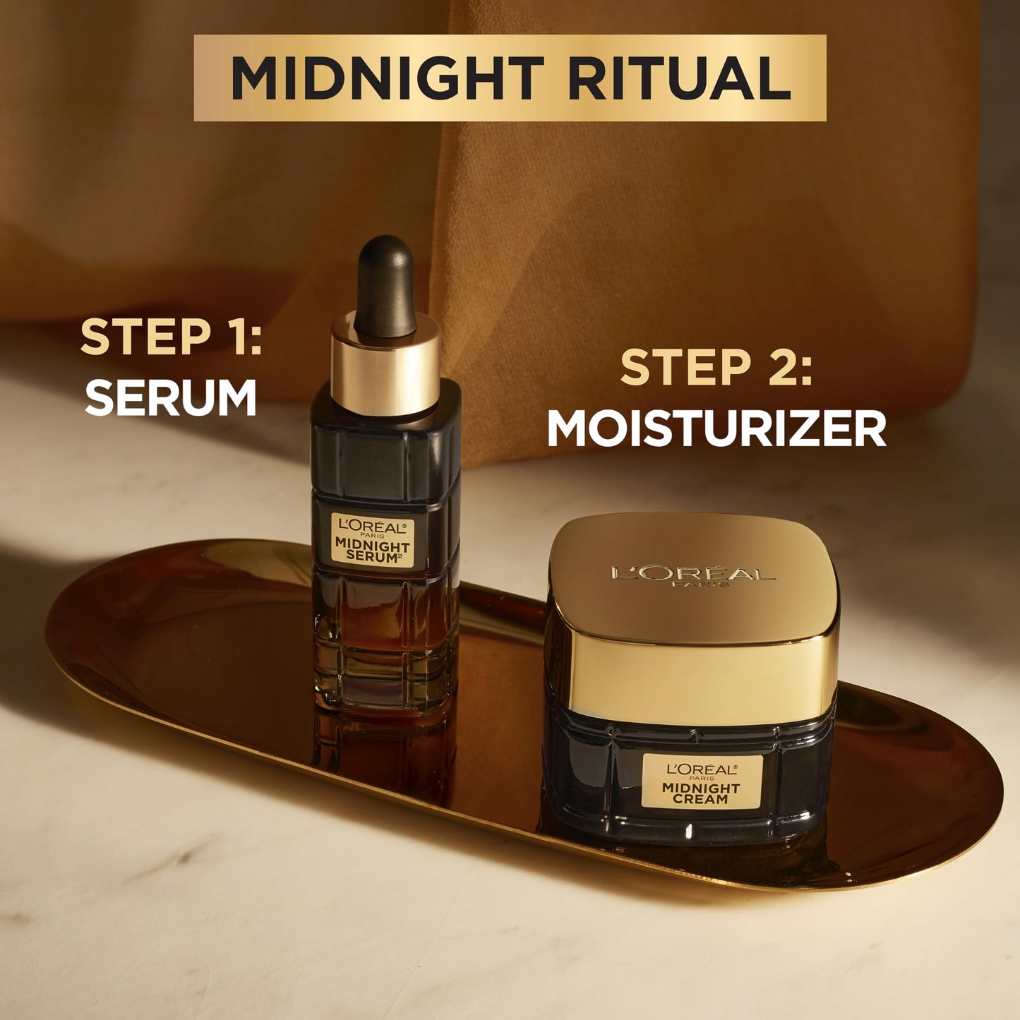 L'Oreal Paris Age Perfect Anti-Aging Midnight Face Cream, Fragrance-Free Face Moisturizer with Antioxidants to Reduce Wrinkles and Firm Skin, 1.7oz + Serum Sample