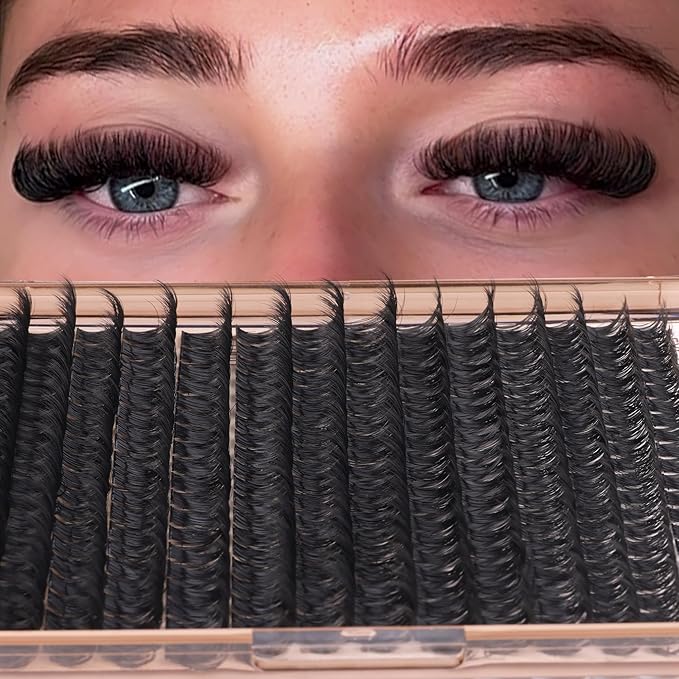 Geeneiya Volume Lash Clusters Eyelash Clusters DIY Lash Extension D Curl Eyelash Extensions,10-14mm Eye Corner Individual Eyelashes and 16-18MM Cluster Lashes
