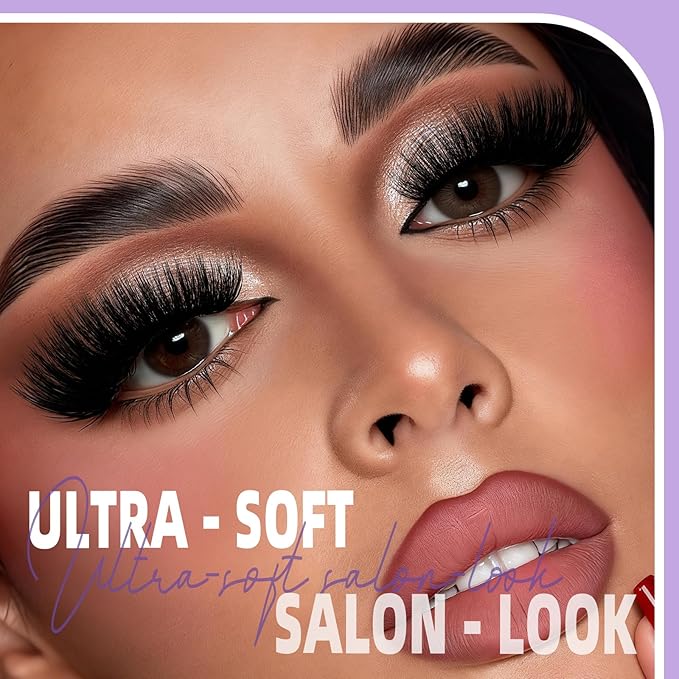 B&Q Fluffy Lash Clusters Kit UltraSoft Cluster Eyelash Extensions, 200D Volume Eyelash clusters 10-18mm Lash Extension Kit, D Curl Individual Lashes kit with lash Applicator Tool (200D Set)