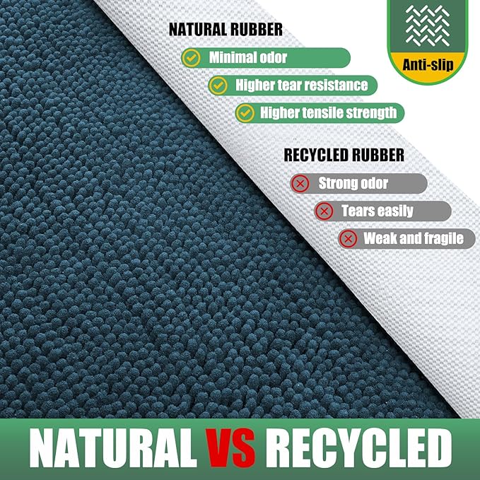 IM HOME Chenille Absorbent Outdoor Doormat 30" x 20", Washable Muddy Door Mats for Dog Non Slip Indoor Doormat Dog Mat for Muddy Paw Front Inside Doormats for Entryway Atlantic Blue