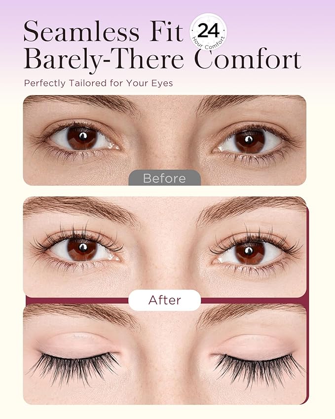 BEYELIAN Magnetic Eyelashes with Applicator Kit, Upgrade Soft Magnetic Lashes Reusable False Eyelashes Natural Look, No Glue Needed for Eye CS101 (Lightweight & Comfortable)