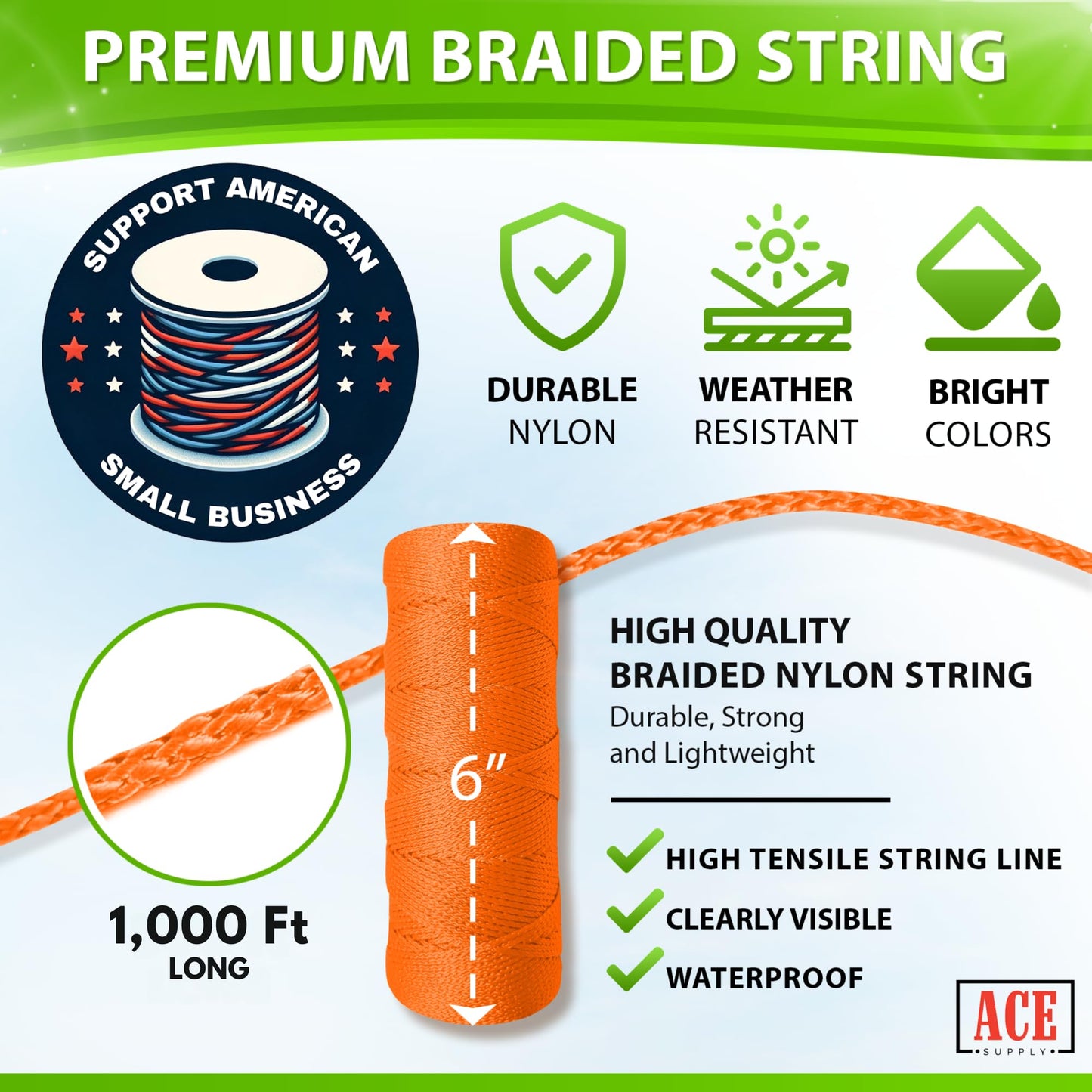 Orange Mason Line String Line - 36 Roll Pack - #18 Braided Nylon String - 1000 Ft Length Per Roll - Nylon Twine for Gardening Or Masonry Tools - Perfect Construction String for A String Level