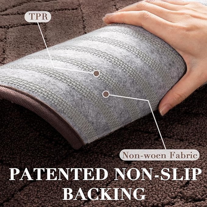 Tindbea Large Dog Mat for Muddy Paws,Absorbs Moisture Dirt Non-Slip Washable Long Mud Mat for Dogs,Soft Rubber Backing Front Inside Pet Rug for Entryway, Mud Dog Paws, Patio(32"x47",Coffee)