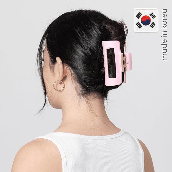 The Original Mello Hair Claw Clip Squishy Claw Clip Made in Korea Patent Pending 30021976 (Pink, Medium)