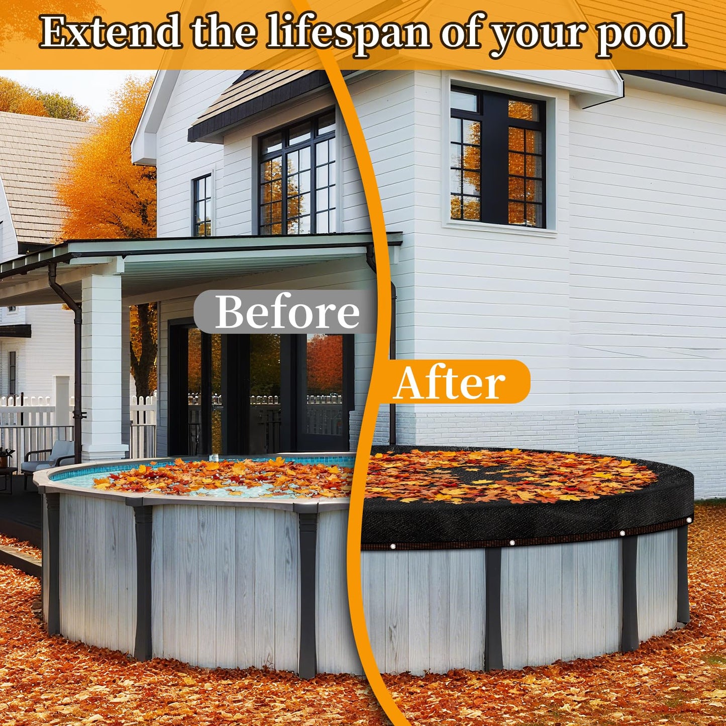 18ft Round Leaf Net Pool Cover for Above Ground Pools,Mesh Cover to Catching Leaves, Mesh Tarp with Grommets, Resistant Garden Sun Shade Netting(Only Cover)