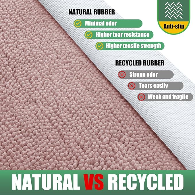 IM HOME Chenille Absorbent Outdoor Doormat 48" x 30", Washable Muddy Door Mats for Dog Non Slip Indoor Doormat Dog Mat for Muddy Paw Front Inside Doormats for Entryway Dusty Pink