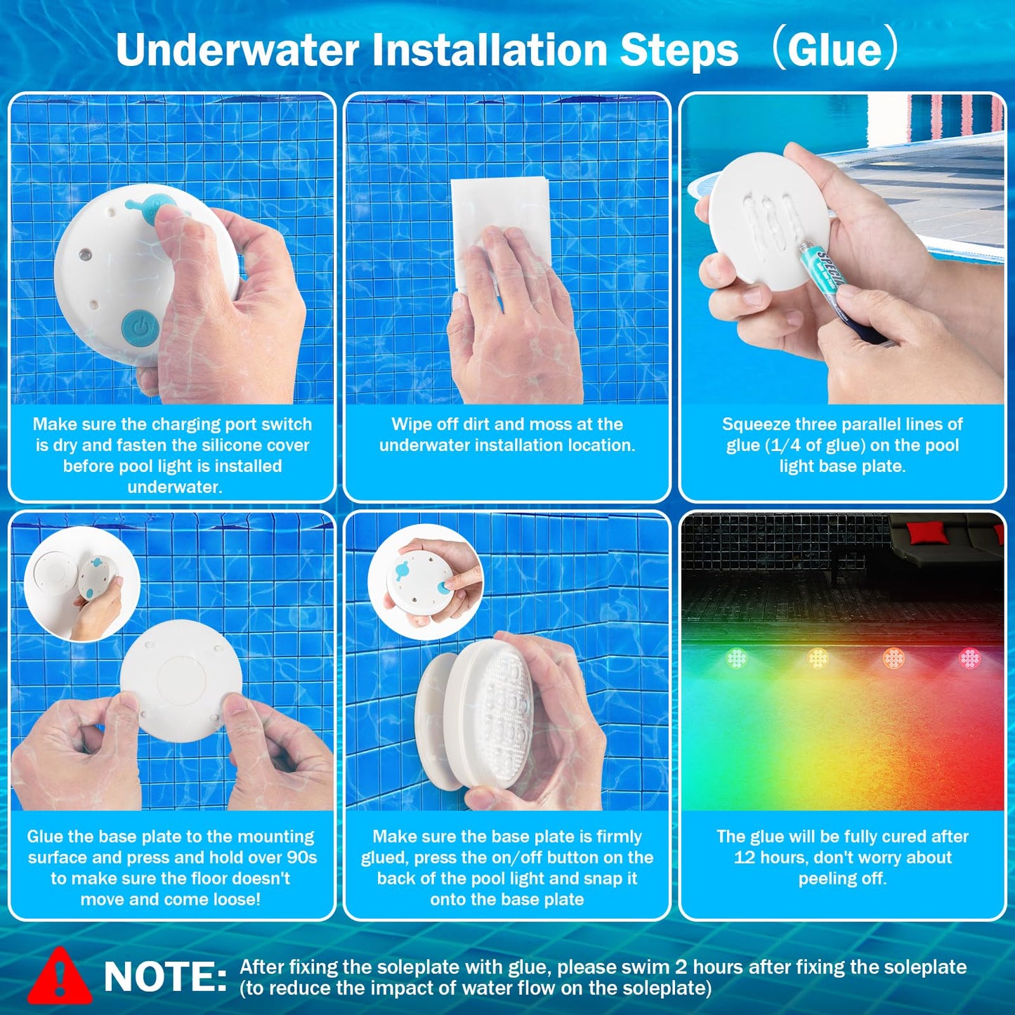 Pool Lights(4 PACK), Ultra-High Brightness Rechargeable Submersible Pool Lights with Remote, IP68 Waterproof 22 Colors Changing Light 2600mAh Magnet LED Underwater Light for Pools, Hot Tub, Ponds
