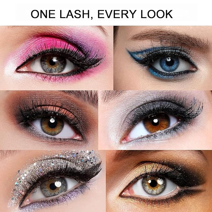 Magnetic Eyelashes with Applicator, 1 Packs (4 Pairs Total), Black Reusable False Lashes, Natural Look, Glue-Free, Lightweight Wear