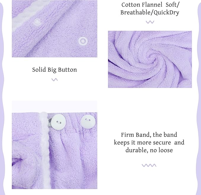 Towel Wrap Women Shower Robe Adjustable Closure Bathrobe with Hair Drying Towel & Spa Wraps