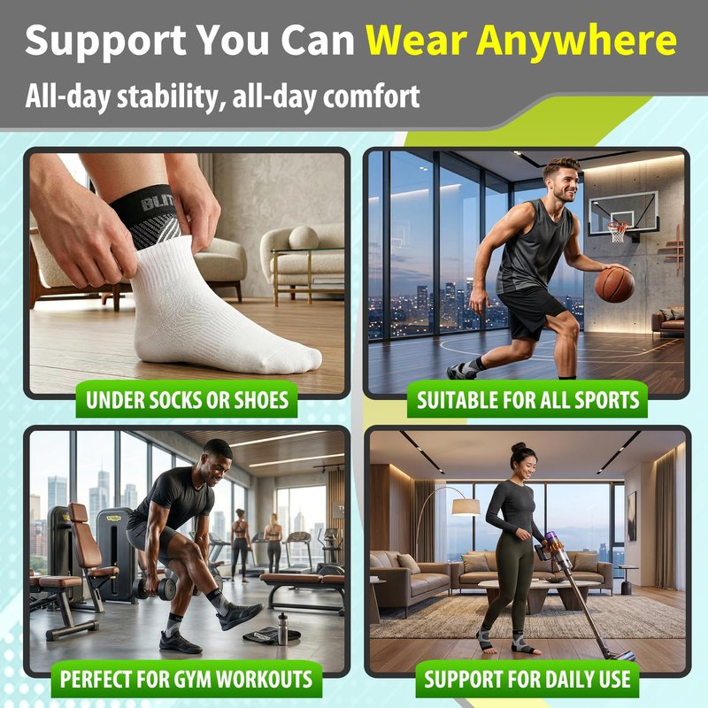 BLITZU Compression Socks for Plantar Fasciitis, Achilles Tendonitis, Arthritis Relief, Ankle Brace Compression Sleeve with Foot Arch Support, Ankle Wrap for Women, Men, Swelling & Heel Pain Blue L-XL