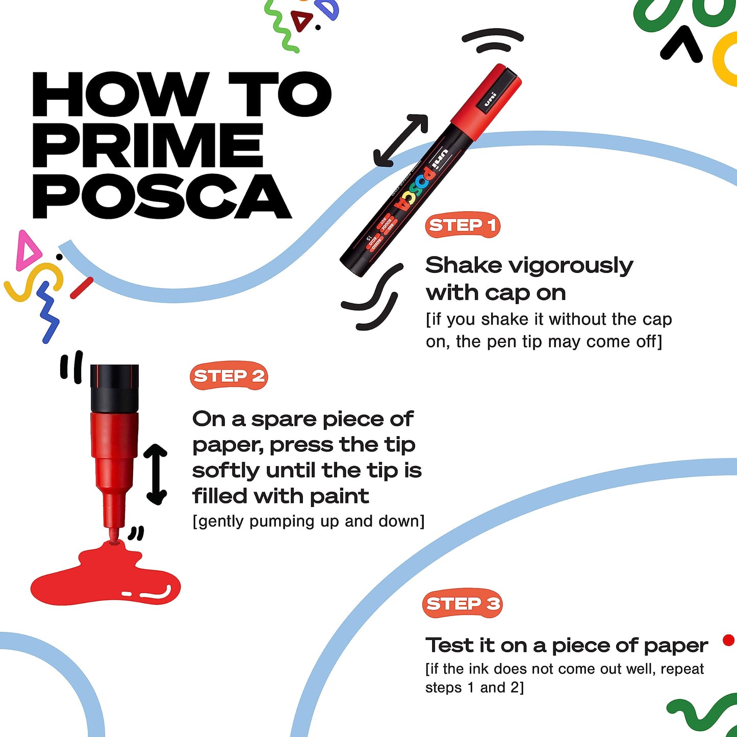 Posca Markers Set, 8 Medium Paint Markers 5M – Soft Tones – White, Sunshine Yellow, Apricot, Light Pink, Coral, Lavender, Light Blue, Aqua Green