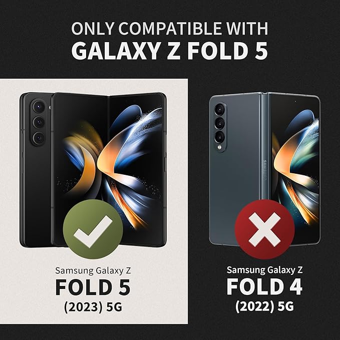 TONGATE for Z Fold 5 Case with Ring Stand, Built-in S Pen Holder & Glass Screen Protector Shockproof Rugged Z5 Phone Case with Slide Camera Cover & Belt Clip for Samsung Galaxy Z Fold 5 2023, Black