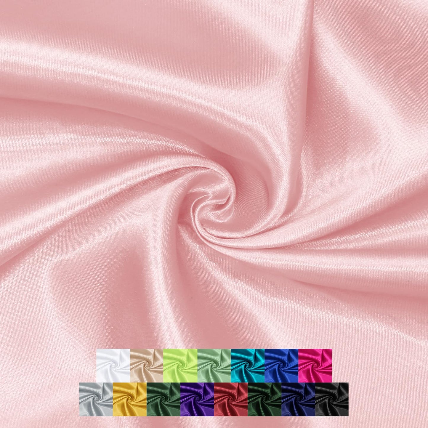P Pothuiny 5 Yards x 55 Inch Wide Blush Pink Satin Fabric by The Yard, Silky Charmeuse Satin Fabric for Bridal Wedding Dress Decor DIY Apparel Crafts