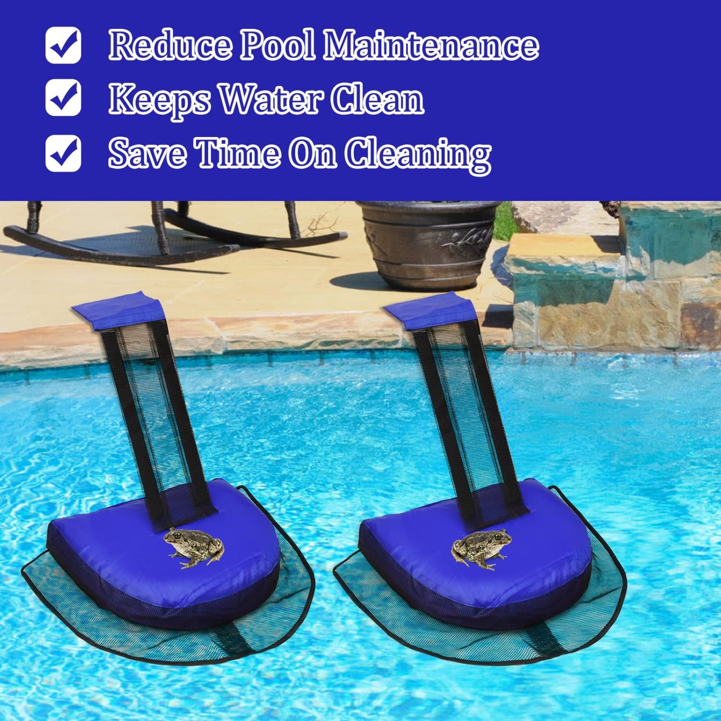 Monrocco 2 Pack Animal Saving Escape Ramp Critters, Swimming Pool Floating Animal Saver, Frog Saver, Floating Pool Reduces Tool for Outdoor Pools and Spas