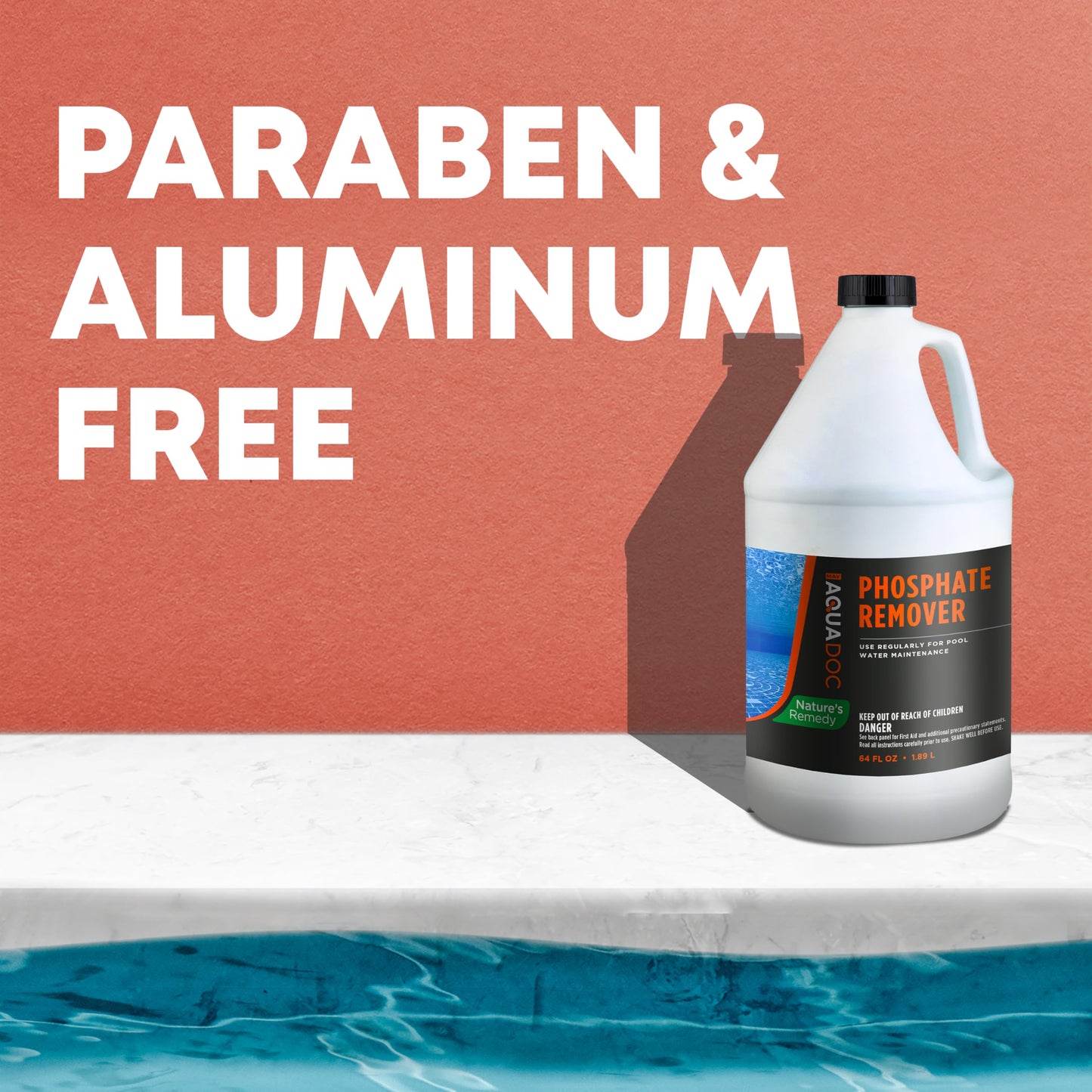 Pool Phosphate Remover - Fast Acting, Maximum Strength Phosphate Removal Pool Chemical - Perfect for Pool Openings to Make Your Pool Phosphate Free - AquaDoc (64 oz)