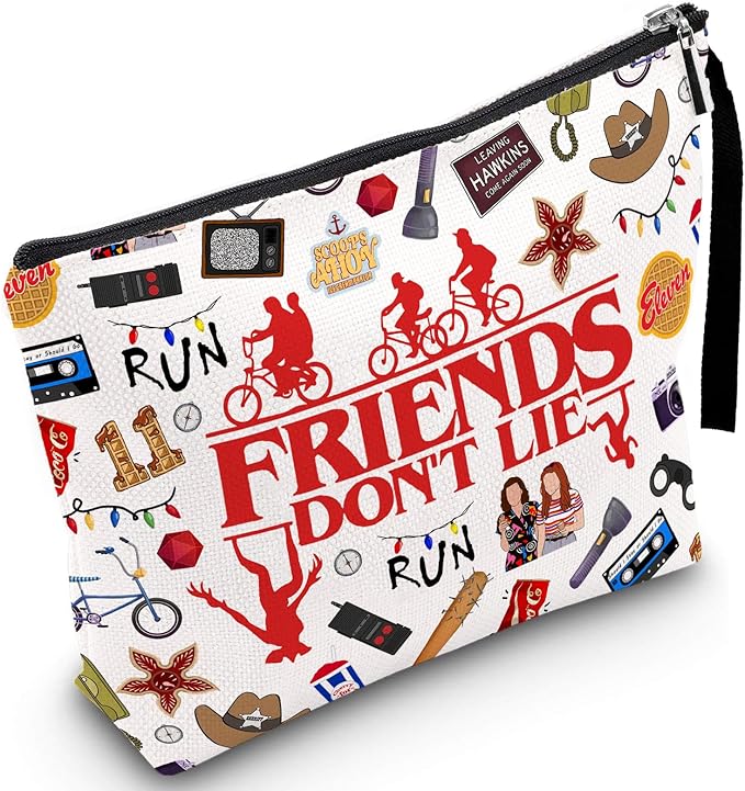 Friendship Makeup Bag with Inspirational Quote Cool Thing Friend Merchandise Gifts for Women BFF Bestie Sister Cosmetic Pouch Travel Toiletry Organizer Pencil Case Birthday Party Favor Idea