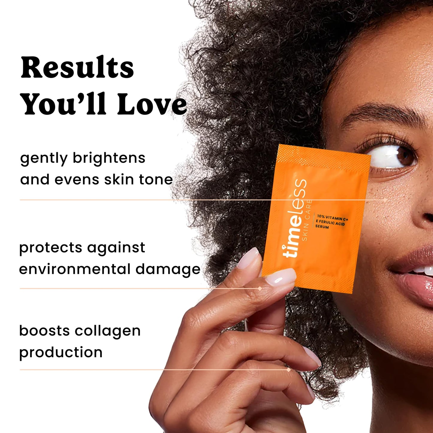 Timeless Skin Care Vitamin C Serum with Vitamin E & Ferulic Acid - Brightening Serum - for Oily & Dry Skin - Fragrance-Free - Pouches