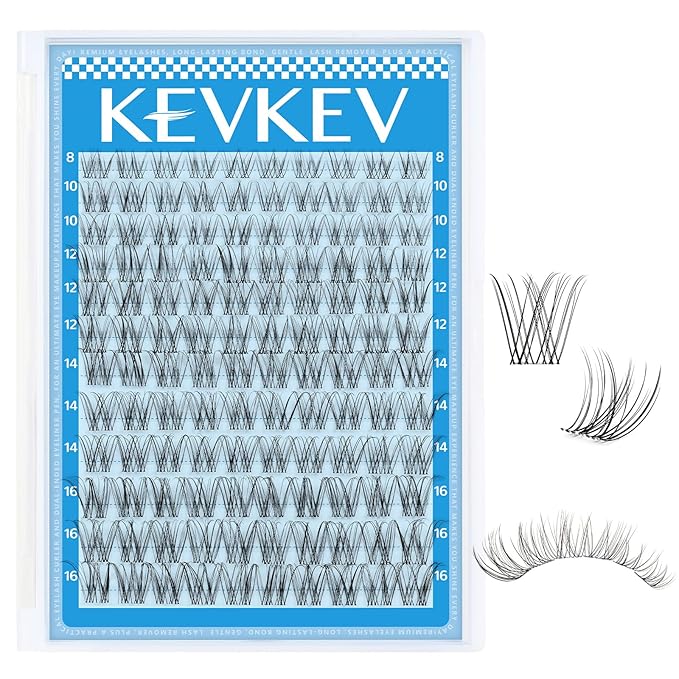Wispy Lash Clusters Invisible Ultra-Thin Band Natural Eyelash Clusters 8-16mm Soft Cluster Eyelash Extensions Mix Length Ultra-Light Natural Look Natural Lash Clusters DIY Lash At Home(Wispy01)