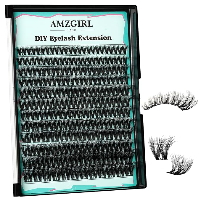 Lash Clusters 3D Effect Cluster Eyelash Extensions 144pcs D Curl Eyelash Clusters False Eyelashes Soft Comfortable Individual Lashes DIY Lash Extensions with Thin Band (Gloom, D-10-18mm)