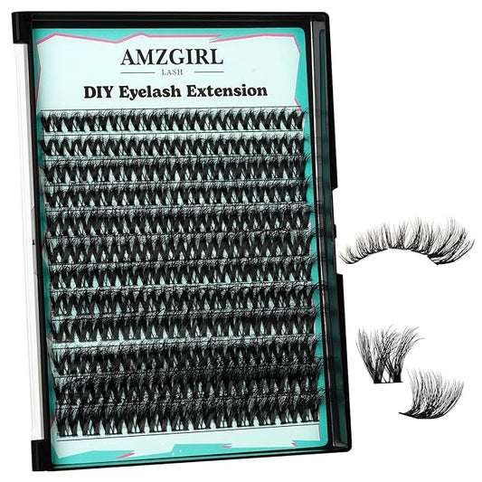 Lash Clusters 3D Effect Cluster Eyelash Extensions 144pcs D Curl Eyelash Clusters False Eyelashes Soft Comfortable Individual Lashes DIY Lash Extensions with Thin Band (Gloom, D-10-18mm)