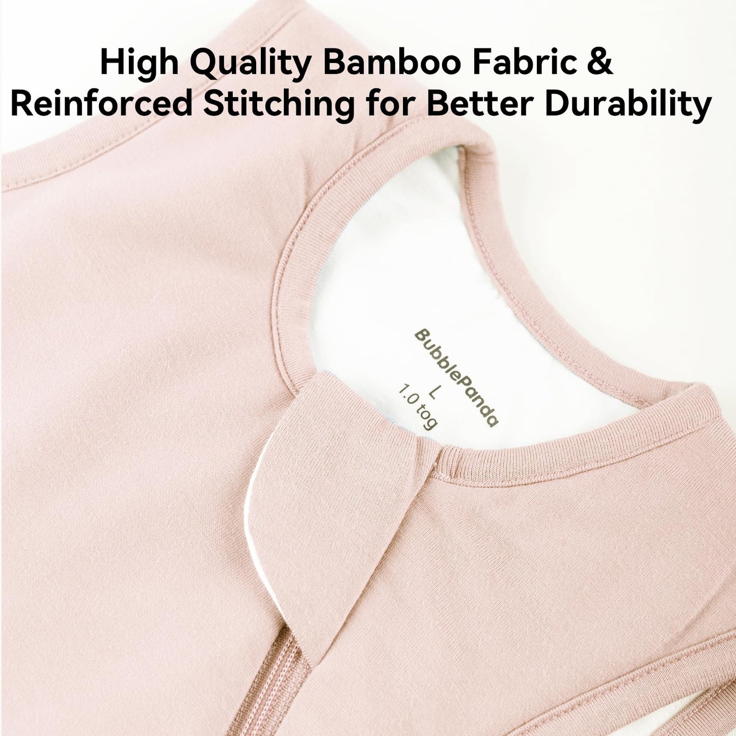 BubblePanda Rayon Made from Bamboo Sleep Sack 6-12 Months 1.0 Tog Soft Toddler Sleeping Sack for Babies 2-Way Zipper Baby Wearable Blanket