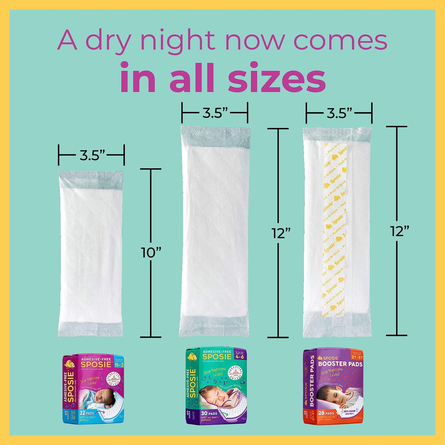 Sposie Diaper Booster Pads, Size 4-6, 30 Count - Hypoallergenic, Dermatologist and Pediatrician Tested, Fragrance, Latex, Chemical and Cruelty-Free, Made in USA