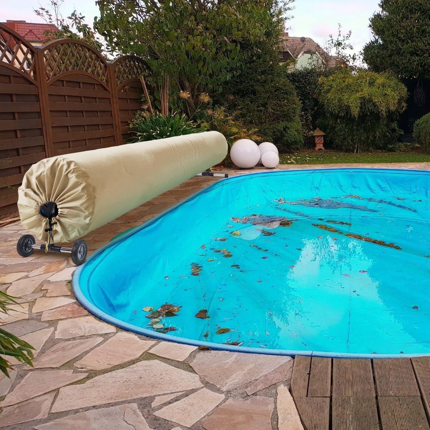 Solar Blanket Cover Pool Reel Cover Swimming Pool Solar Reel Protective Cover 18ft Pool Reel Cover Solar Blanket Cover Swimming Pool Blanket Protector for Above Ground and Inground Pools