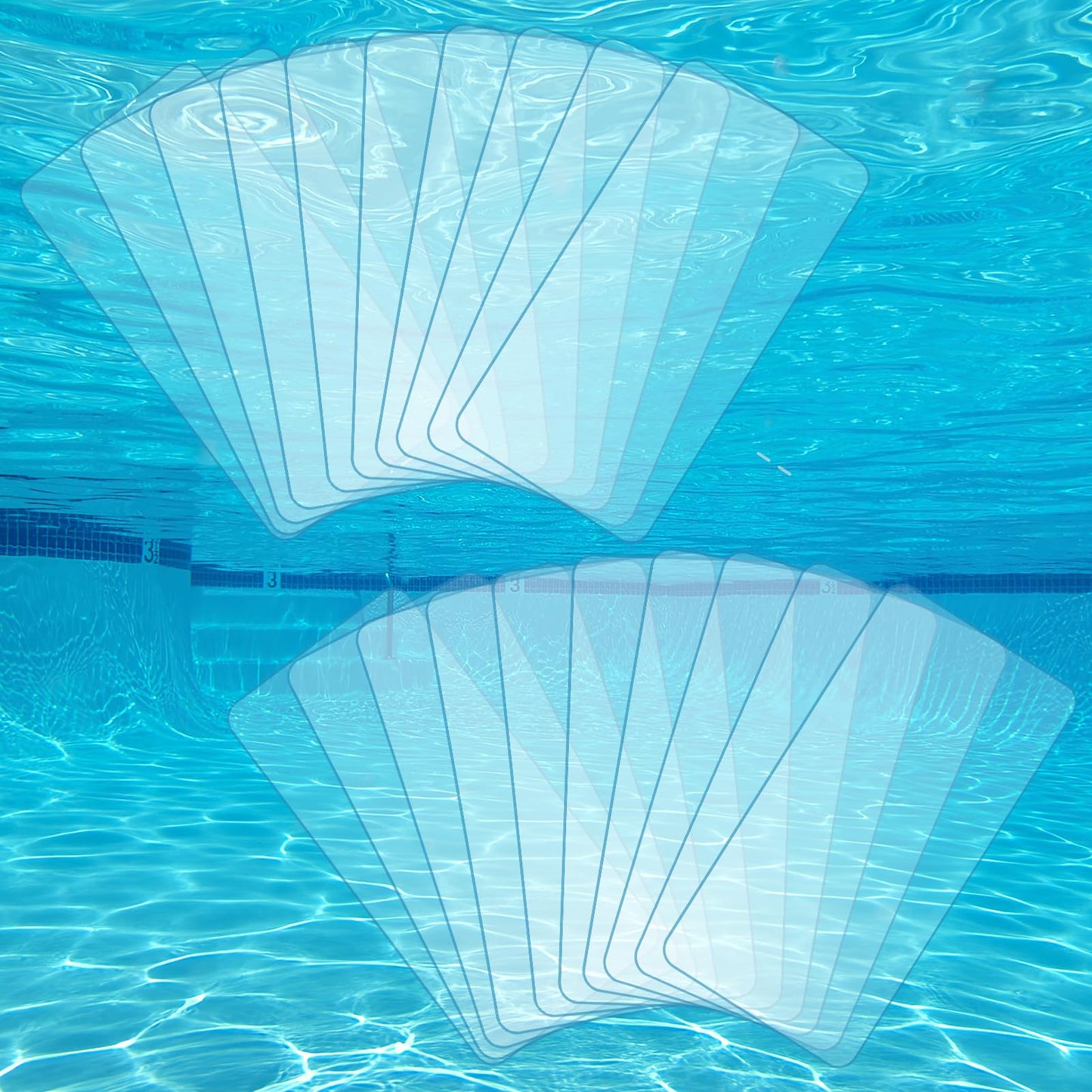 Aulock 20pcs Self-Adhesive Underwater Pool Liner Repair Patch - 4in x 7.8in Clear PVC Vinyl Patch Kit for In-Ground or Above Ground Pools Inflatable Swimming Pools