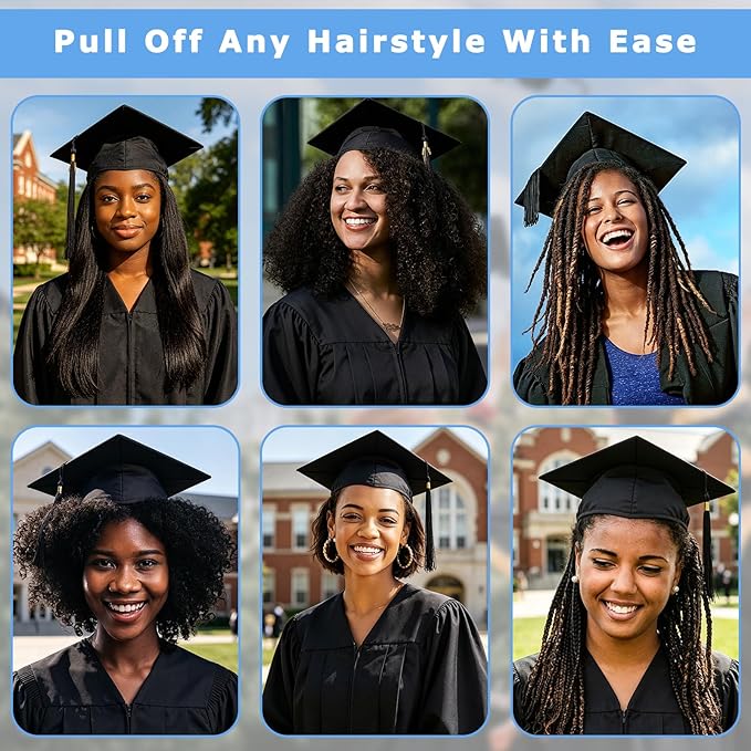 Graduation Cap Headband Insert Clear - Original Four Leaves Clover - Secure Your Grad Cap on Curly, Natural Hair, Braids, Locs, Twists and Straight Hair