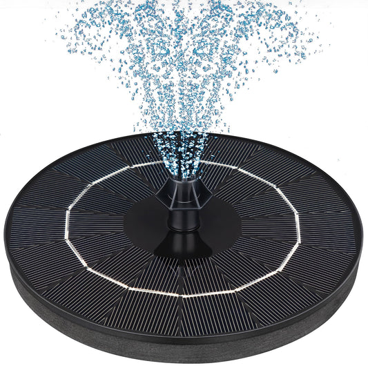 Mademax Upgraded Solar Fountain with 4 Easy Install Nozzle and Fixer, Solar Powered Fountain Pump for Bird Bath, Garden, Pond, Pool, Fish Tank, Outdoor