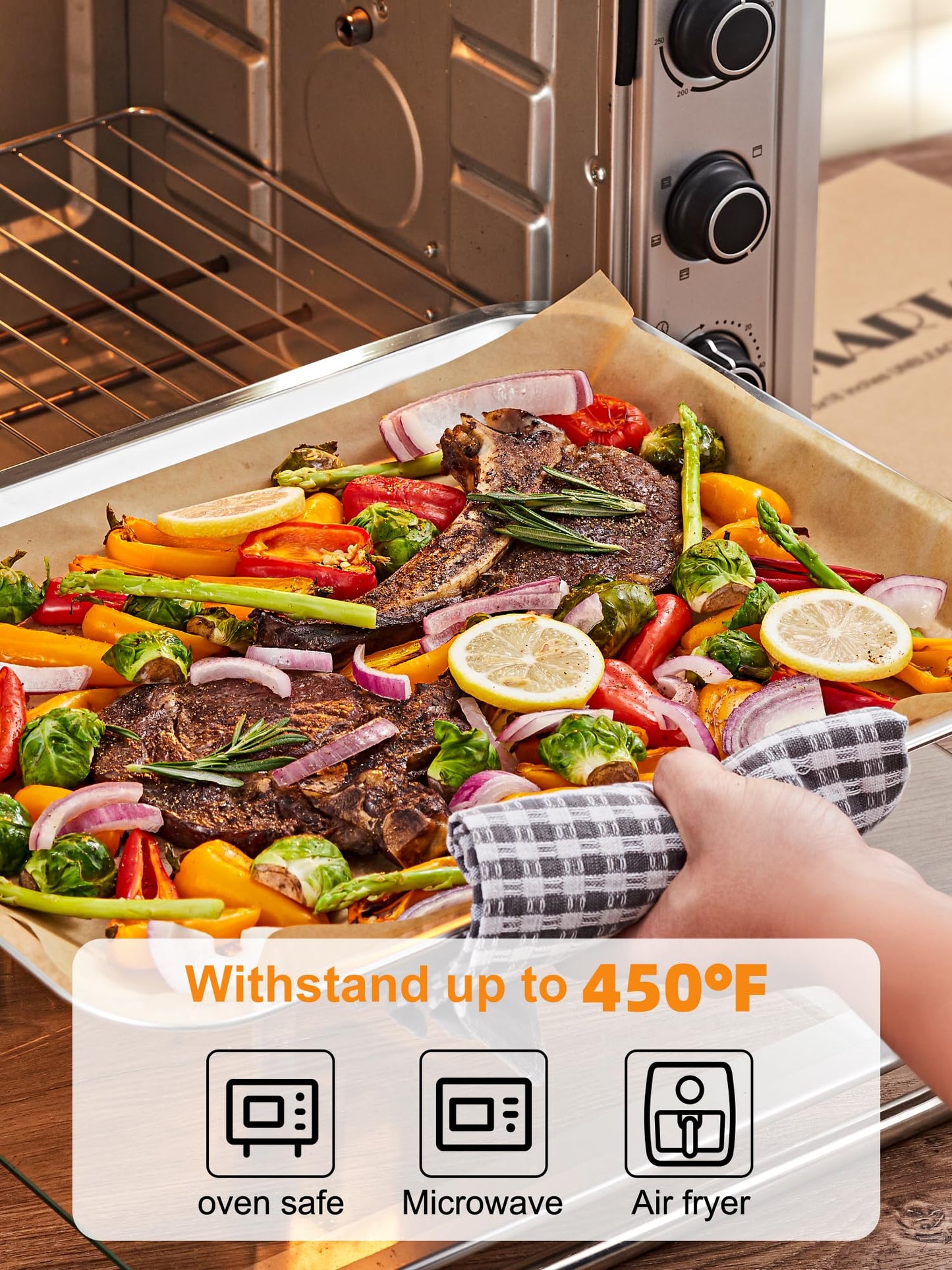 SMARTAKE 200 Pcs Unbleached Parchment Paper Baking Sheets, 13x18 Inches Non-Stick Precut, for Baking, Grilling, Air Fryer, Steaming, Bread, Cup Cake, Cookie and More
