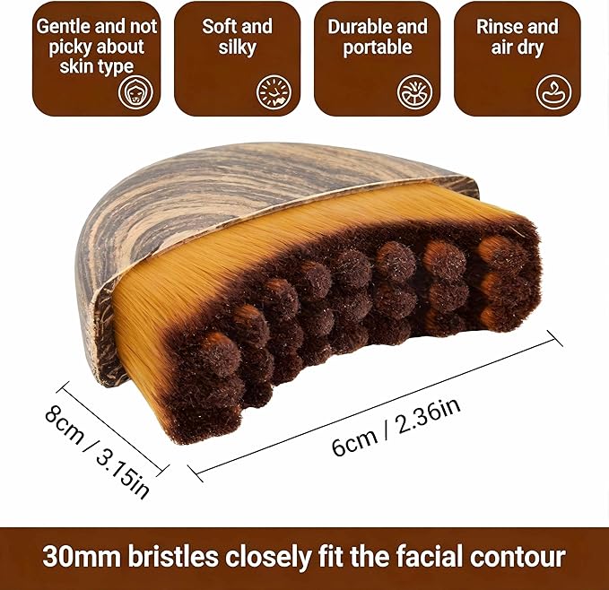 New Lymphatic Contour Face Brush - Dry Brushing Face Massager for Lymphatic Drainage, Chin & Jawline Sculpting - Ergonomic Skin Fit Design to Reduce Puffiness, Relieve Fatigue (2PCS)