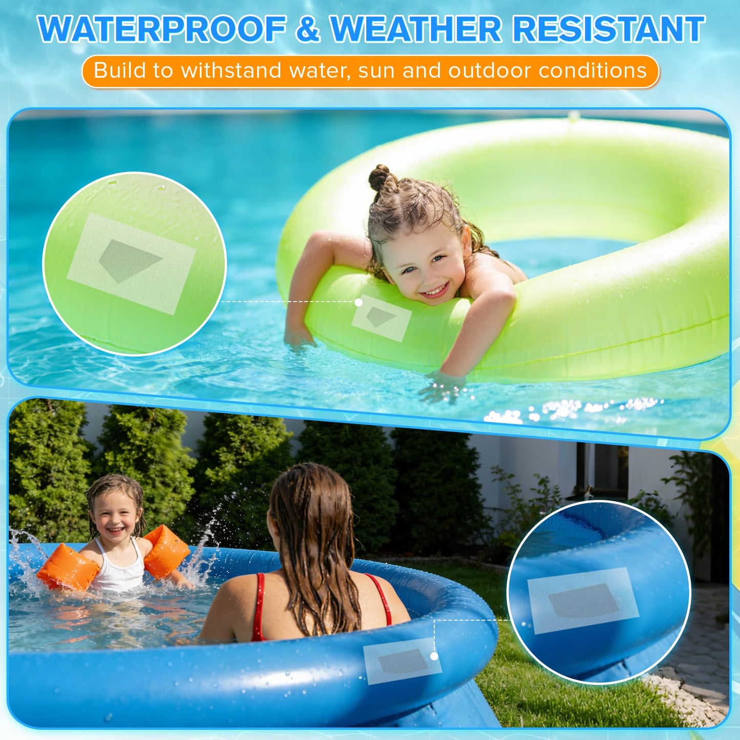 Inflatable Repair Tape 4 in x 7 ft, Waterproof Clear Repair Patch Kit for Bounce House, Pool Floats, Air Mattress, Tent, Tarp and Pool Toys