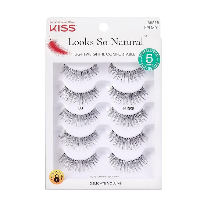 KISS Looks So Natural, False Eyelashes, 'Multipack - 03', 10mm, Includes, Easy to Apply, Reusable Lash Clusters