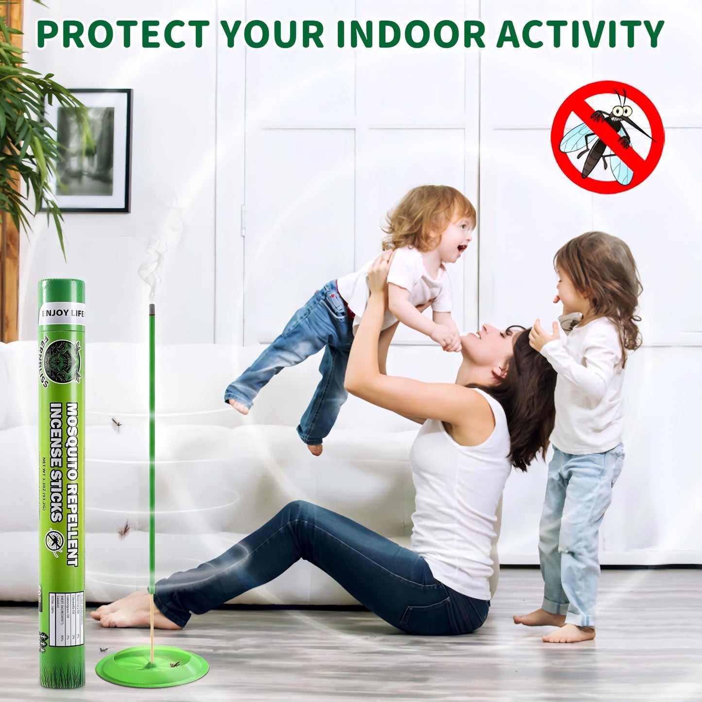 FernBliss Mosquito Repellent Outdoor Patio Incense Sticks – Plant-Based Citronella Sticks for Backyard, Camping, Travel, Indoor & Outdoor Patio Use (60 Count)