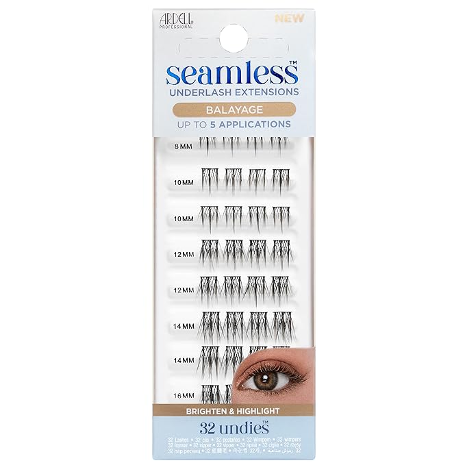 Ardell Seamless Underlash Lash Extension Kit - DIY Lash Clusters, Balayage Individual Lashes, Natural-Looking Eyelash Extension, 32-Count, 1-Pack
