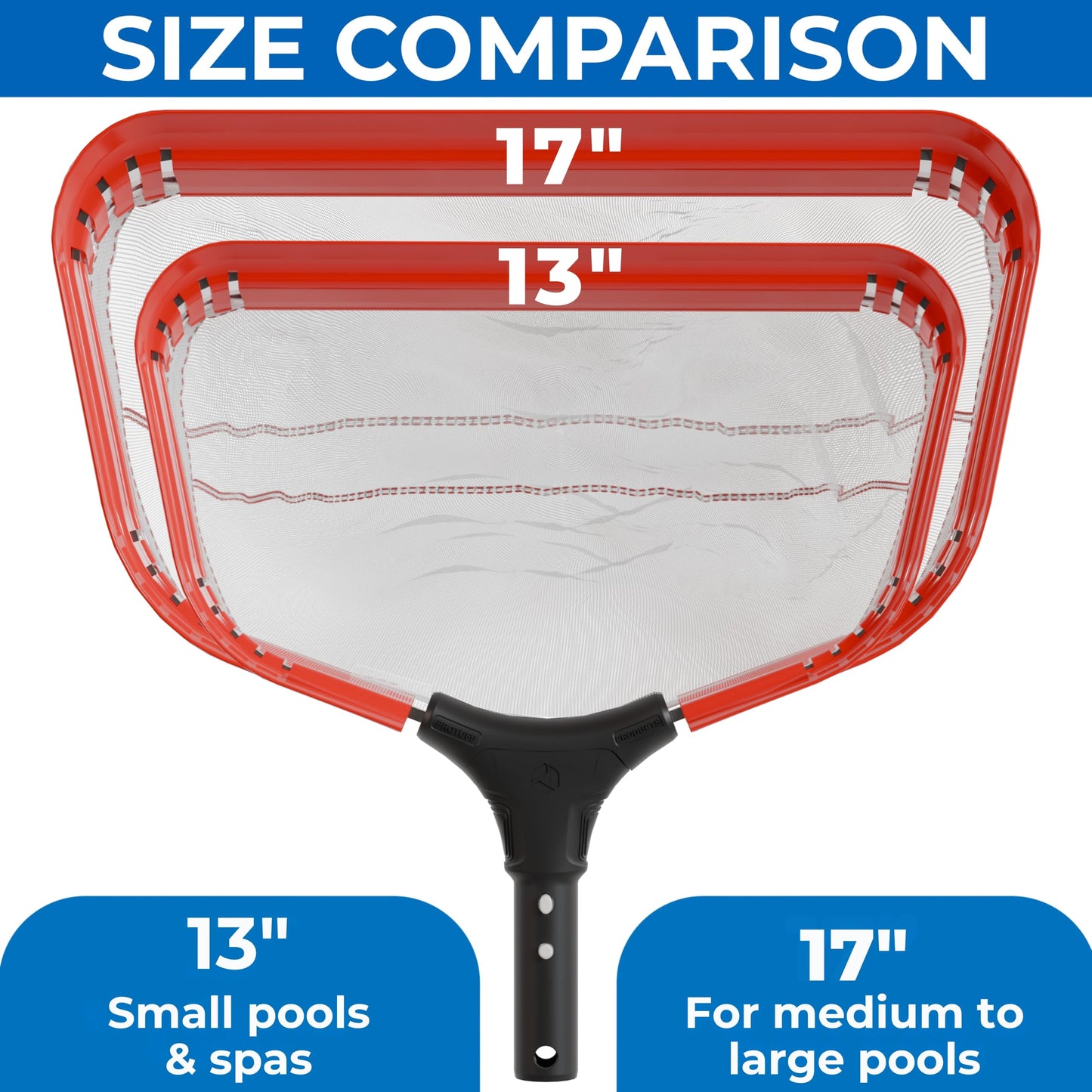ProTuff 13" Spa Silt Net for PROS – “490 Promise” Unlimited, Unconditional Replacement - Heavy Duty Ultra Fine Mesh Silt & Sand Skimmer Cleans 3X Faster Than Vacuum - 13 inch Leaf Rake Bag for Pollen