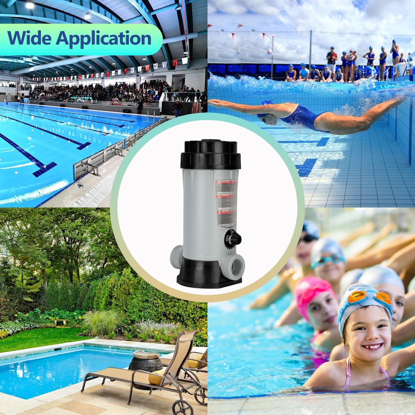 Professional CL220 Off-line Automatic Chlorinator for Swimming Pool Ponds Garden,Replacement for Hayward CL220 Automatic Chlorinator Feeder,9 lbs Capacity,ABS Material,Easy Installation