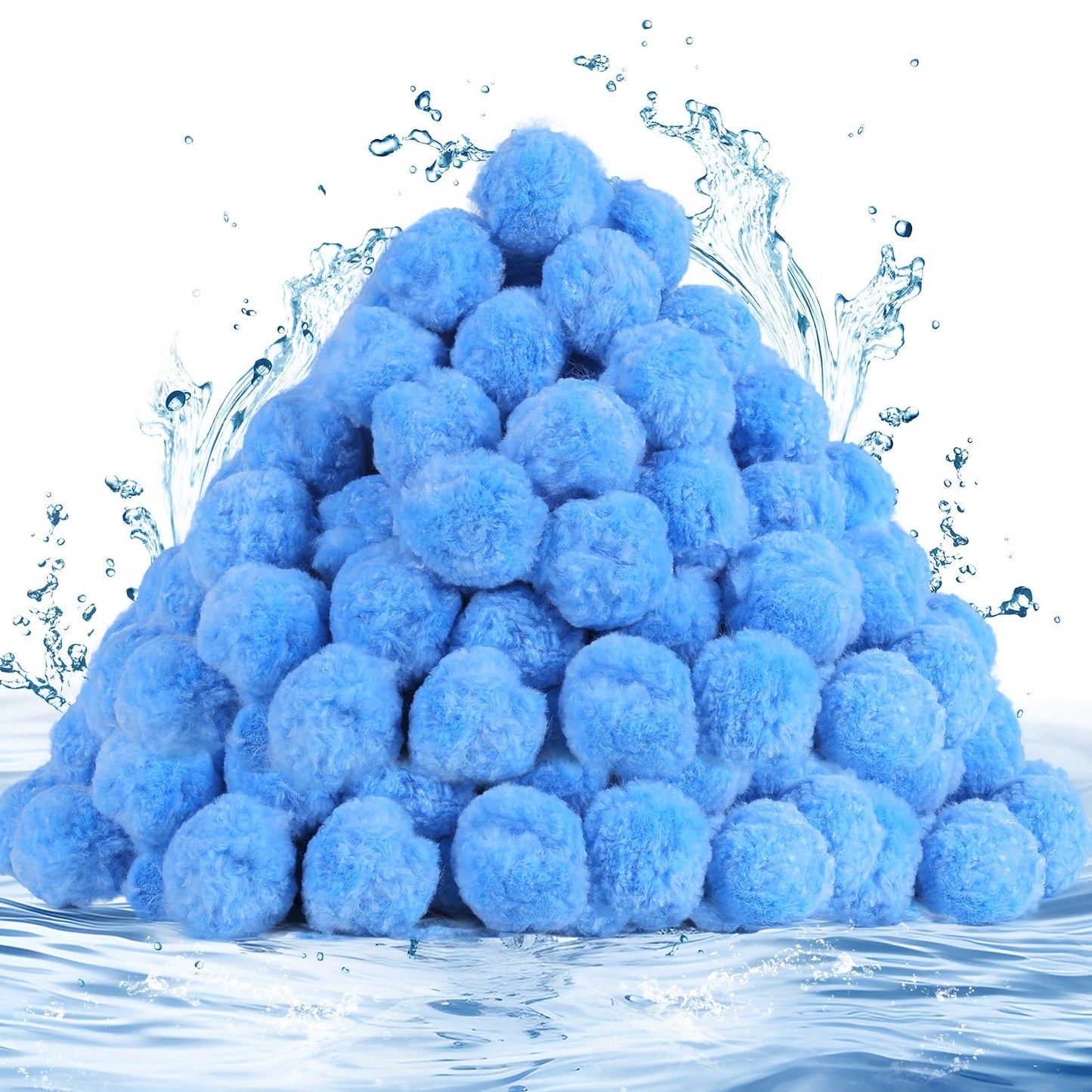 Askyli 2.9 lbs Pool Filter Balls for Sand Filter, Reusable Pool Sand Filter Balls, Efficient Pool Filter Sand, Suitable for All Sand Filter System (Equals 100lbs Pool Filter Sand) - Light Blue