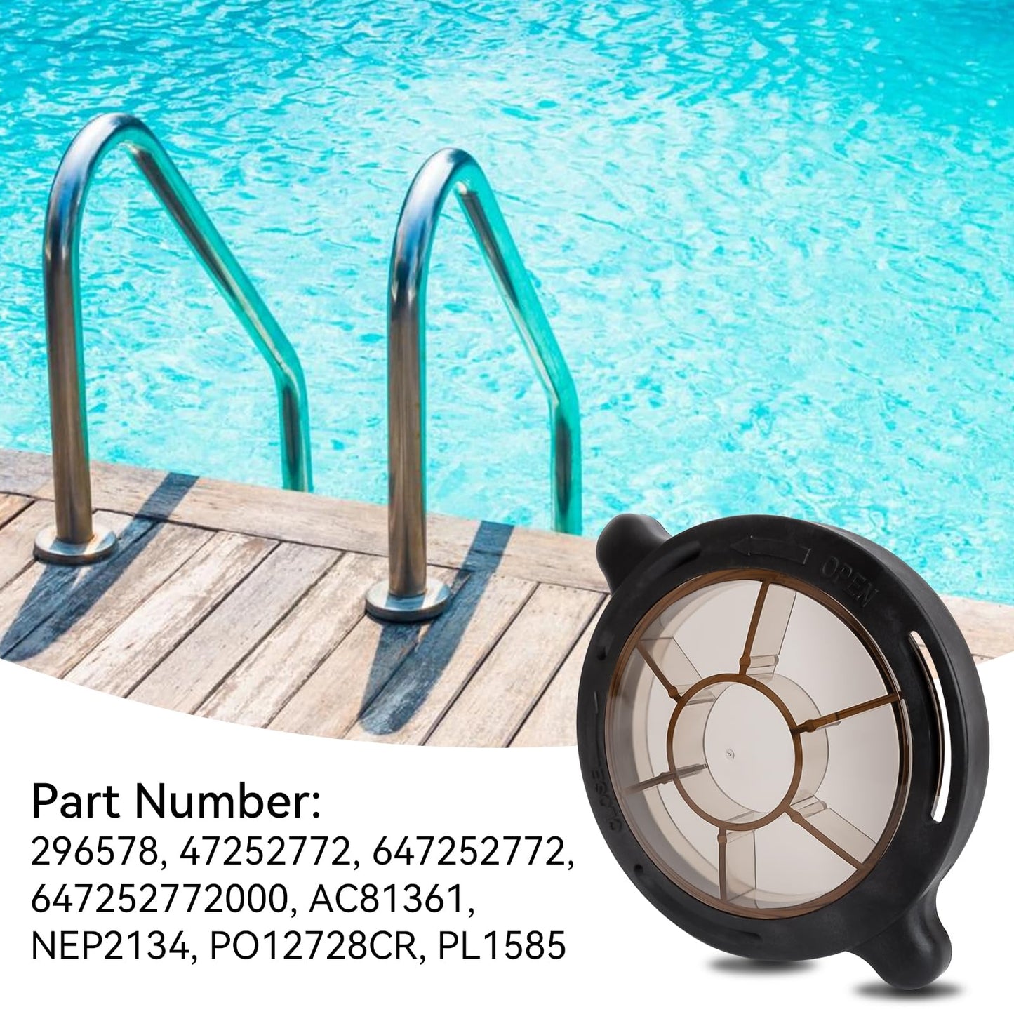 AOIT PL1585 Pool Pump Lid Basket Cover Replacement for Harris 72729 72730, Compatible with Doheny Above Ground Pool Pump 72728, PL1600 PL1601 HydroTools Fit for 0.75 hp 1 hp 1.5 hp with O-Ring