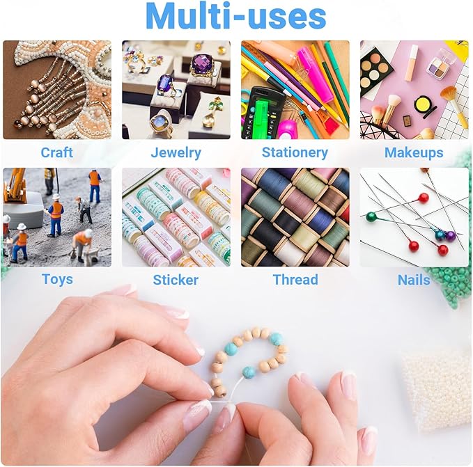 Nail Organizer Storage Box 36 Grids, 2 Pack Rhinestone Container, Acrylic Press Fake Nail Tip Craft Art Accessories Plastic Empty Case, Display Holder for Jewelry Diamond Charms Gem Bead Polish